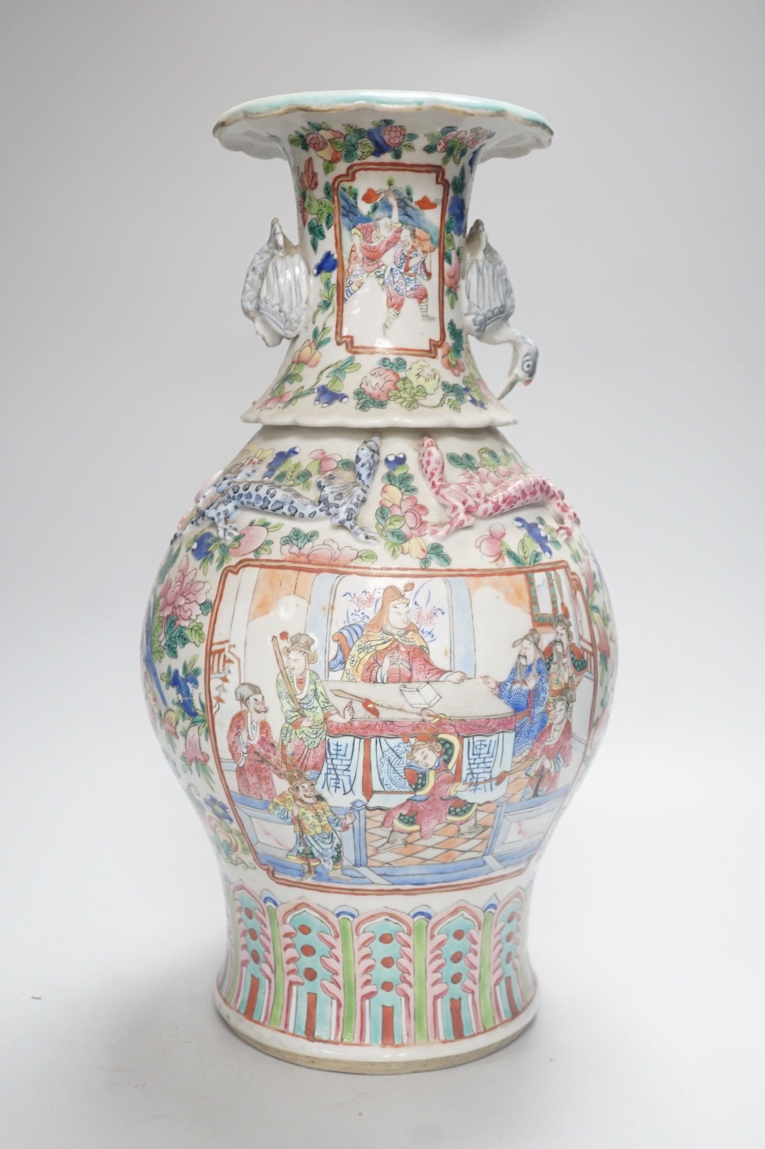 A 19th century Chinese famille rose vase, 42cm